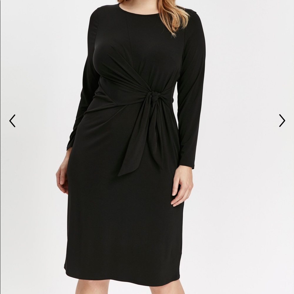 Black side tie Knotted wrap dress